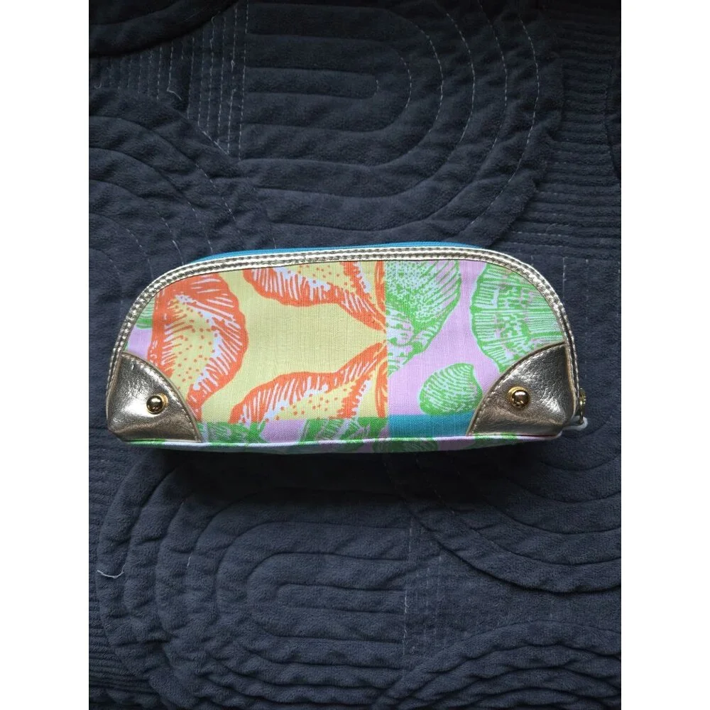 NWT Lilly Pulitzer What the Shell Patchwork Pencil Me In Case Bag